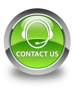 Contact us (customer care icon) glossy green round button
